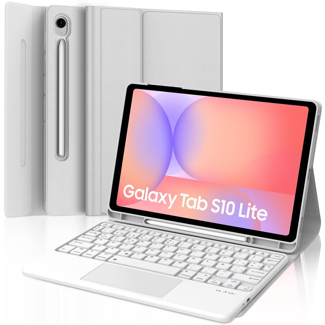 FOGARI Tastatur mit Touchpad für Samsung Tab S10 Lite/S10 FE / S9 FE 27,6 cm (10,9 Zoll), Schutzhüll