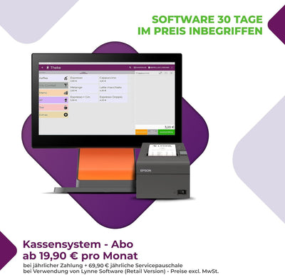 Registrierkasse Kassensystem - Finanzamtkonform 2022 - TSE ready - integrierter Bondrucker - Gastron