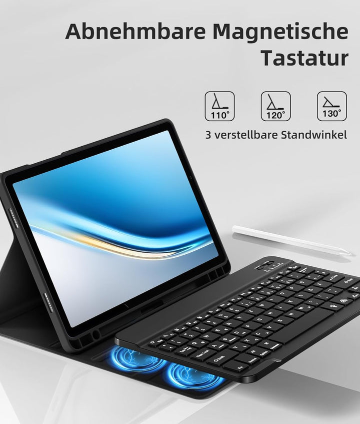 Vobafe Hülle mit Tastatur für Samsung Galaxy Tab A11+ Plus 11 Zoll 2025 / Tab A9+ Plus 2023, 7 Farbe