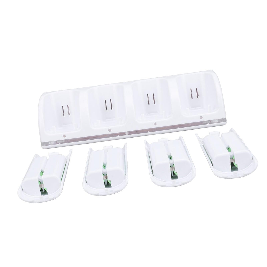 Fernbedienungs-Ladegerät, 4-in-1-Ladestation mit 4 Wiederaufladbaren 2800-mAh-Batterien, mit LED-Anz