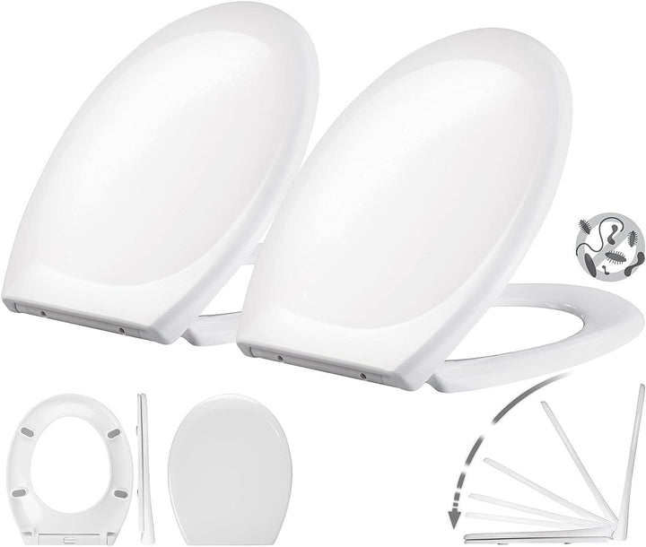 BadeStern Antibakterielle WC-Sitze: 2er-Set Universal-WC-Sitze, O-Form, Absenkautomatik (Automatisch