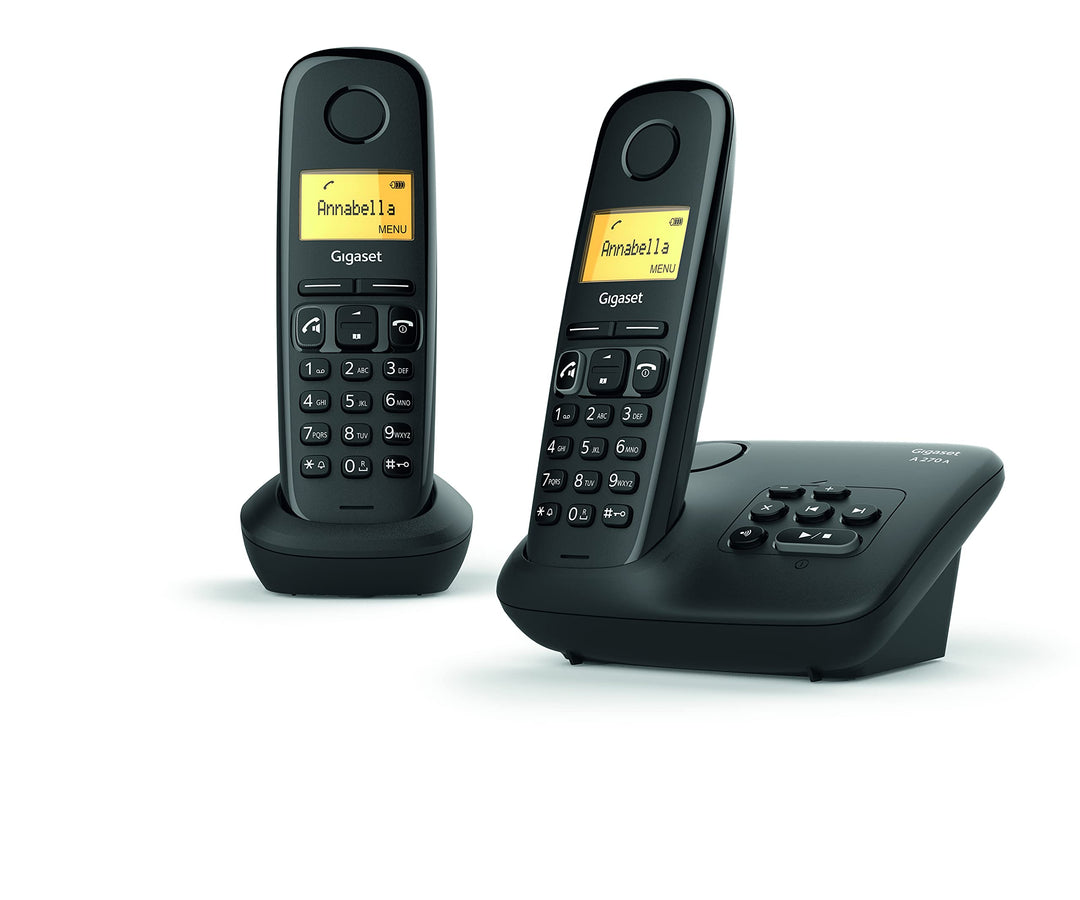 Gigaset A270A Duo - Schnurloses DECT-Telefon mit 2 Mobilteilen, Anrufbeantworter und einem grossen,