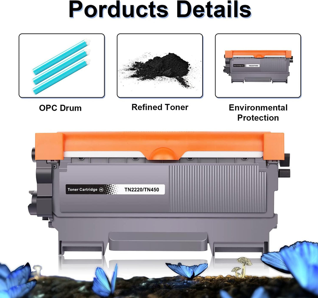 LOSMANN 4X Toner-Kartusche &amp; 1x Trommel Kompatibel zu Brother TN2220 TN2010 DR2200 für Brother DCP-7