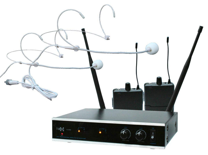 E-Lektron IU-2082H digital UHF Funkmikrofon System 2X Headset-Mikrofon drahtlos Set