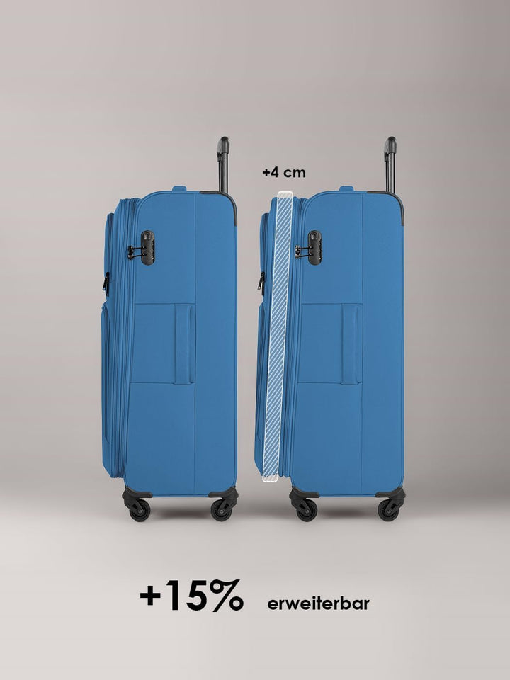 SMARTBOX grosser Weichgepäck Check-in Koffer für Damen & Herren | Grosser XL Trolley 46 x 31 x 78 cm
