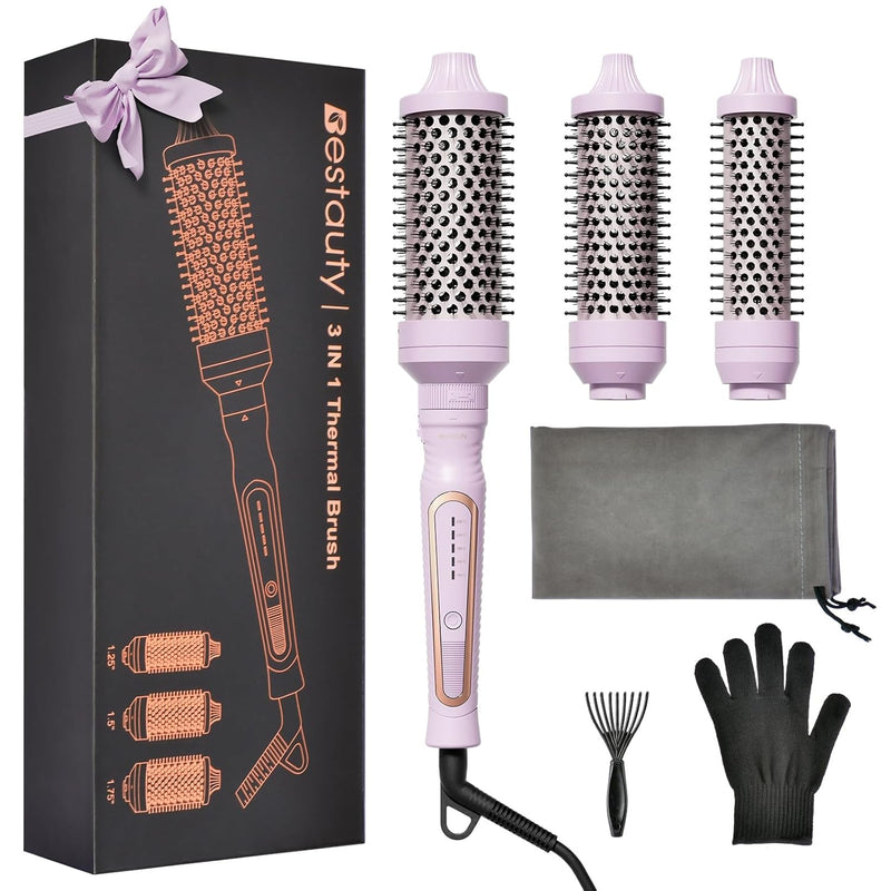 Bestauty 3 in 1 Thermal brush [38mm 32mm 45mm] Lockenstabbürste [5 einstellbarer Temperatur 150-230℃