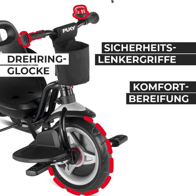PUKY CEETY Comfort | komfortables und sicheres Dreirad | Teleskop-Schiebestange | für Kinder ab 1,5