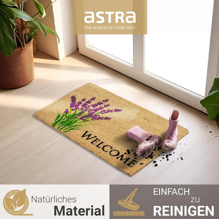 Astra Fussmatte innen Creme Schmutzfänger rutschfest - Kokosmatte antibakteriell - Türmatte Set in G