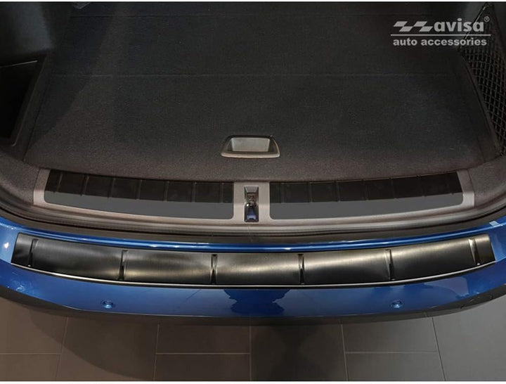 Avisa Schwarz Edelstahl Heckstossstangenschutz kompatibel mit BMW X1 II F48 M-Paket 2015-2022 'Ribs'
