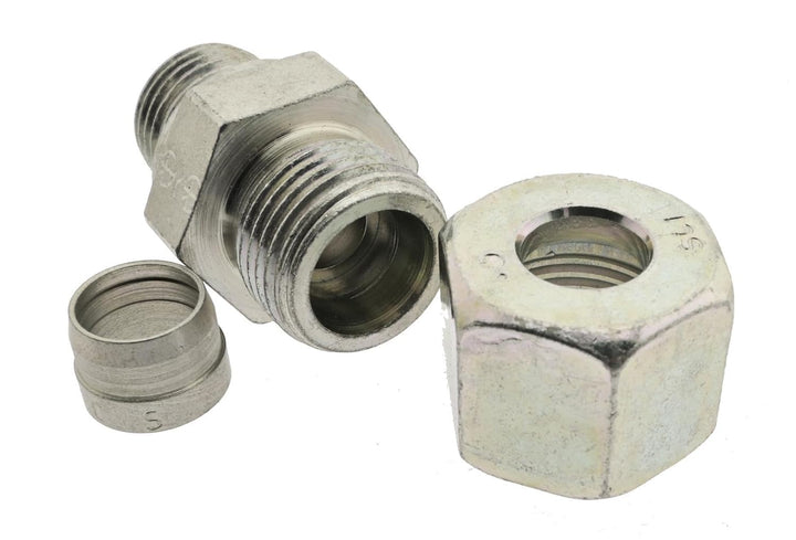 Gerade Schneidringverschraubung 10 L-R 1/2", Edelstahl Klemmringverschraubung leichte Baureihe