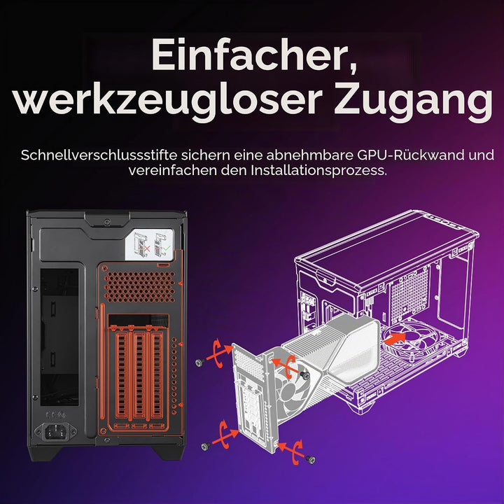 Cooler Master NR200P V2 Mini-ITX 18L PC-Gehäuse, Top-Mount 240 mm, 280 mm Flüssigkeitskühler, 356 mm