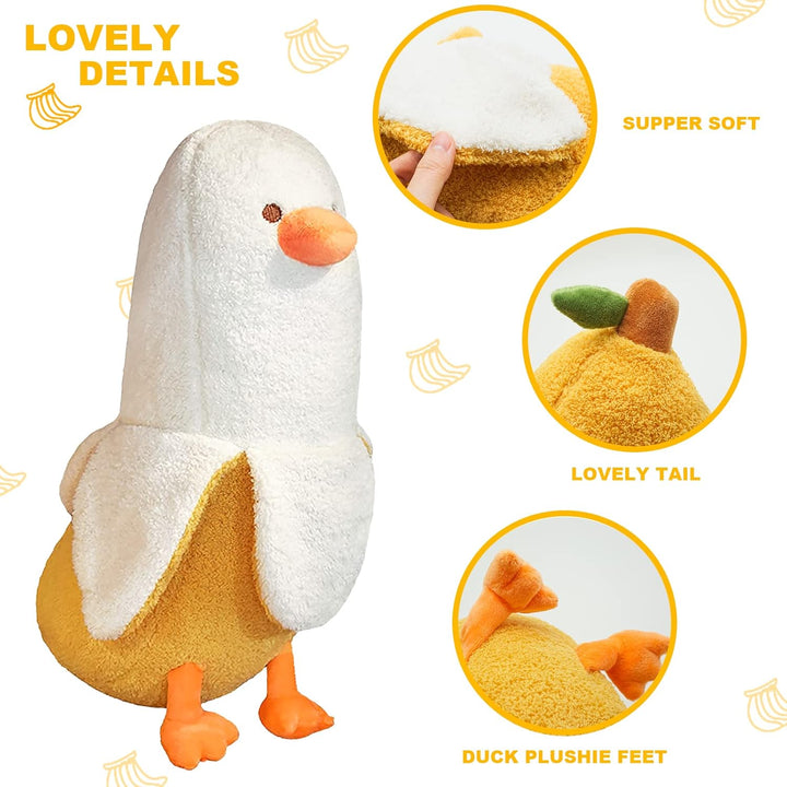 shownicer Plüschtier Banane Ente Stofftier, Kawaii Ente Plüsch, Banane Kuscheltier, Plüschkissen, We