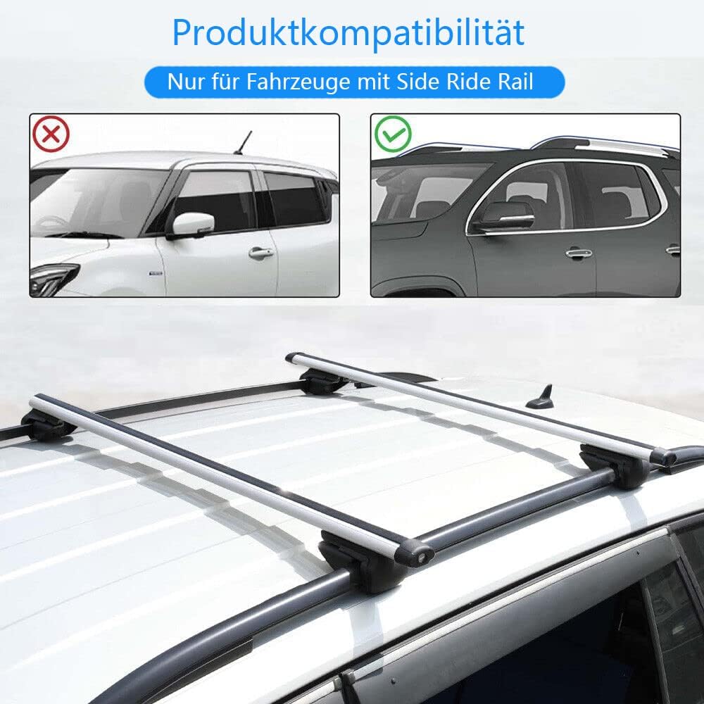 AllRight L123cm Skiträger Dachgepäckträger Gepäckträger Dachträger Universal Aluminium Roof Rack Rai