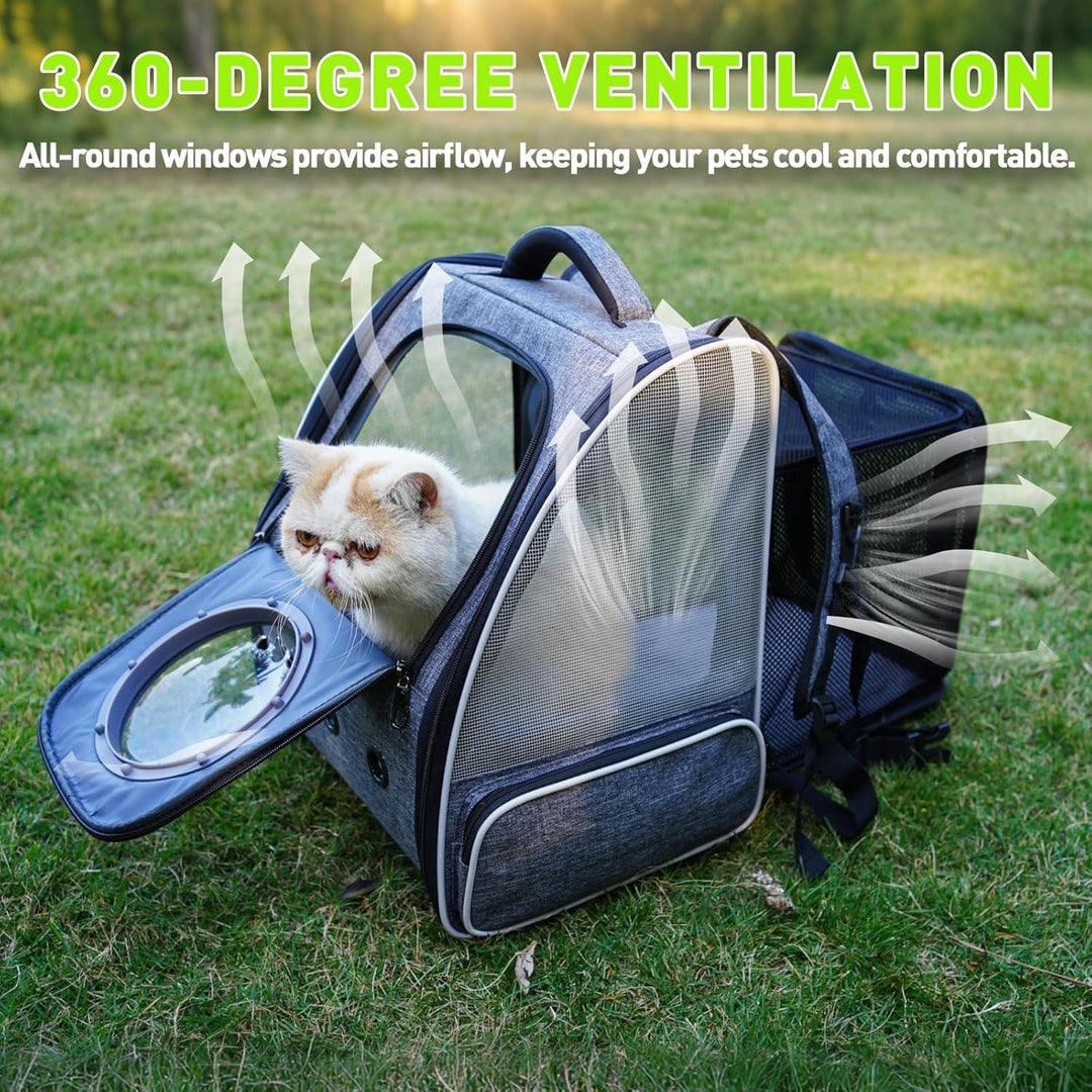 PENCCOR Erweiterbar Katzenrucksack Hunderucksack Haustierrucksack belüftet mit Sicherheitsleine & Ra