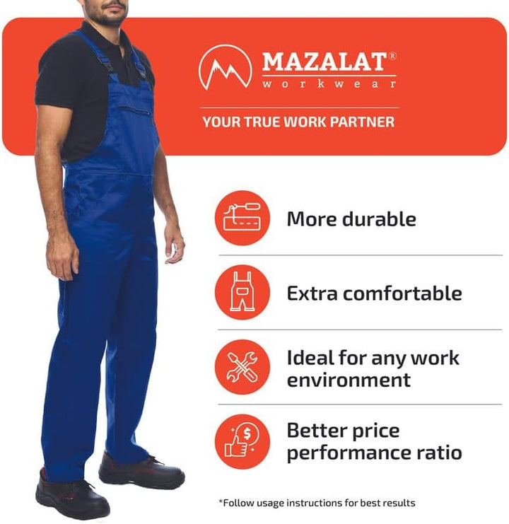 Mazalat Lange Latzhose mit Multifunktionstaschen Berufsbekleidung für Handwerker, Maurer, Dachdecker
