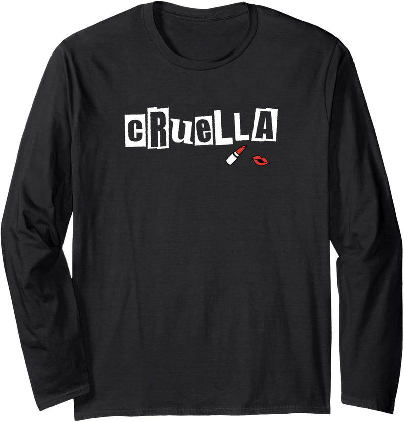 Disney Cruella Lipstick Logo Langarmshirt