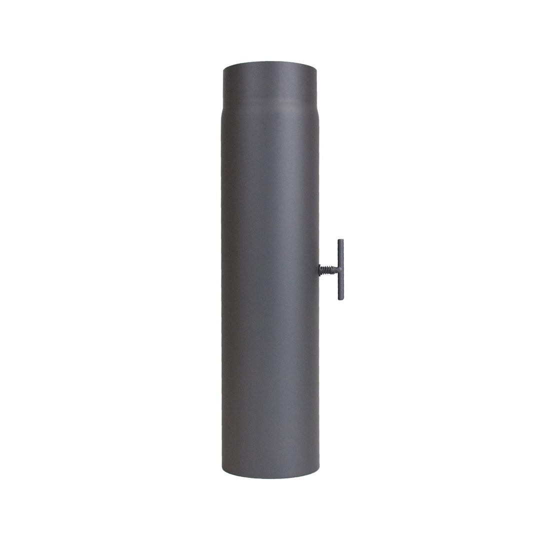 Ofenrohr 500 mm mit Drosselklappe, im Durchmesser, DN Ø 120 mm, Farbe: gussgrau - weitere Rohre aus