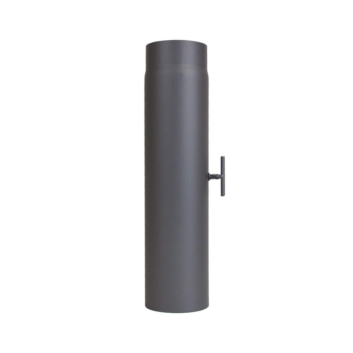 Ofenrohr 500 mm mit Drosselklappe, im Durchmesser, DN Ø 120 mm, Farbe: gussgrau - weitere Rohre aus