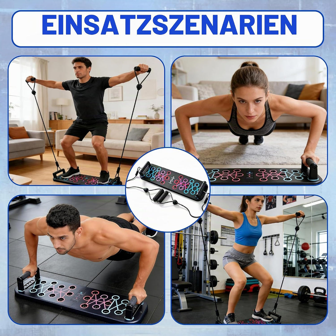 Premium Liegestützbrett Set 2025 – Innovatives 12-in-1 Push Up Board,Liegestütze Brett Faltbares mit