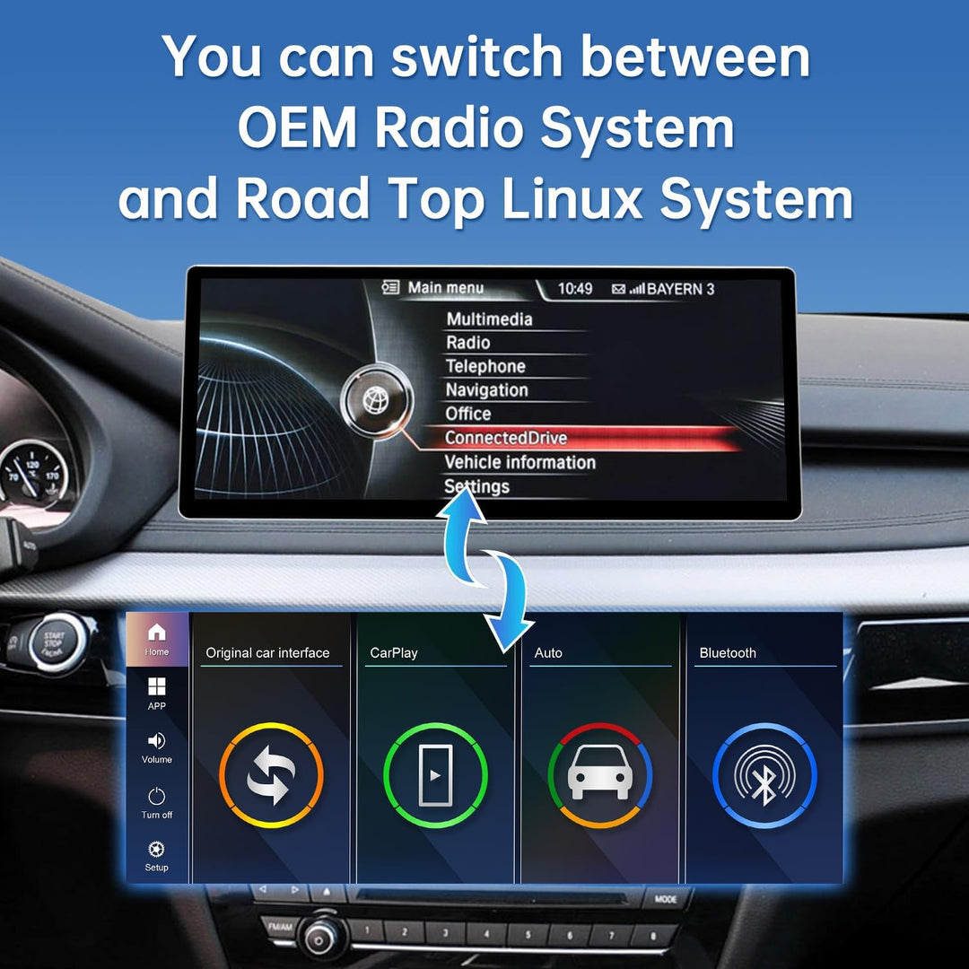 Road Top 12,3 Zoll Autoradio Carplay für BMW X5 X6 F15/F16 NBT (2014-2016) | Linux HD Touchscreen mi