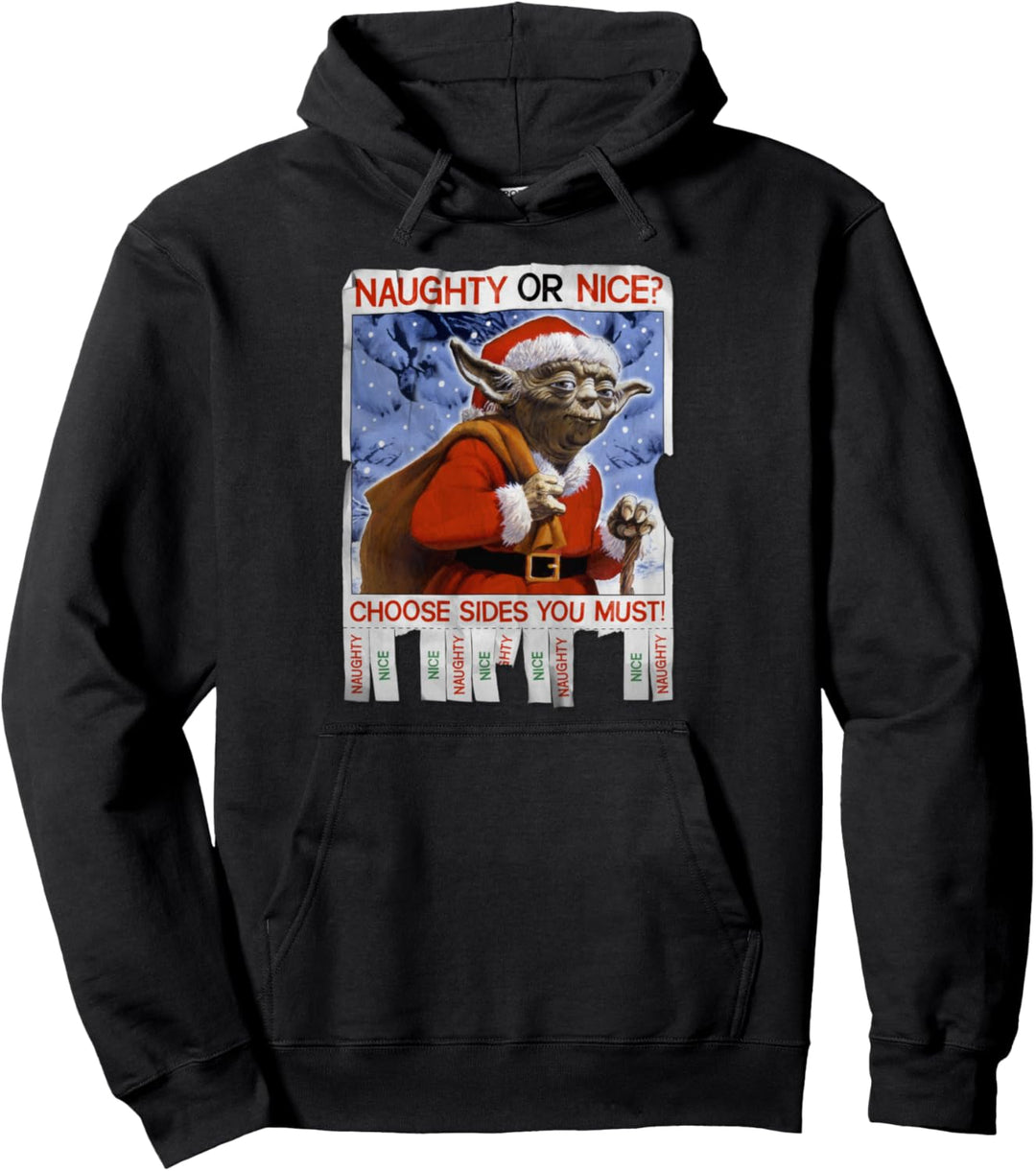 Star Wars Yoda Naughty Or Nice Flyer Christmas Pullover Hoodie