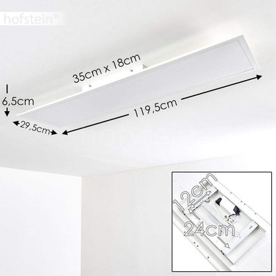 LED Deckenlampe Antria, dimmbare Deckenleuchte aus Kunststoff in Weiss, Panel mit 42 Watt, 3000 Lume