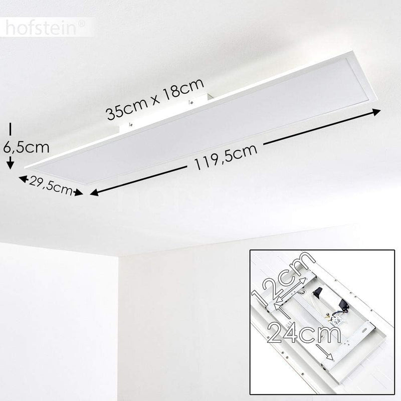 LED Deckenlampe Antria, dimmbare Deckenleuchte aus Kunststoff in Weiss, Panel mit 42 Watt, 3000 Lume