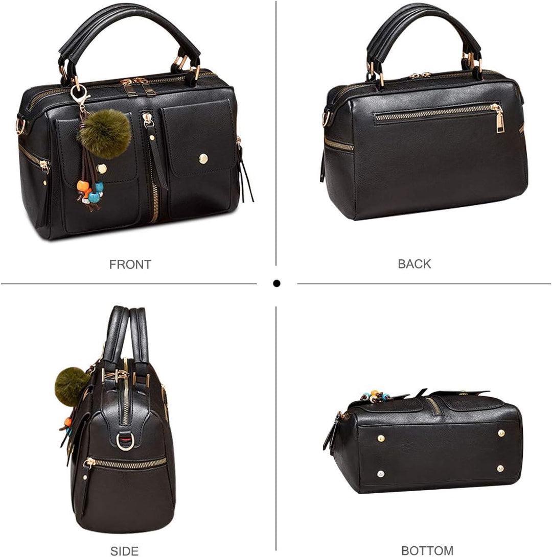 NICOLE & DORIS Damen Mode Handtaschen Modestil Kunstleder Tasche Reissverschluss Umhängetasche Damen