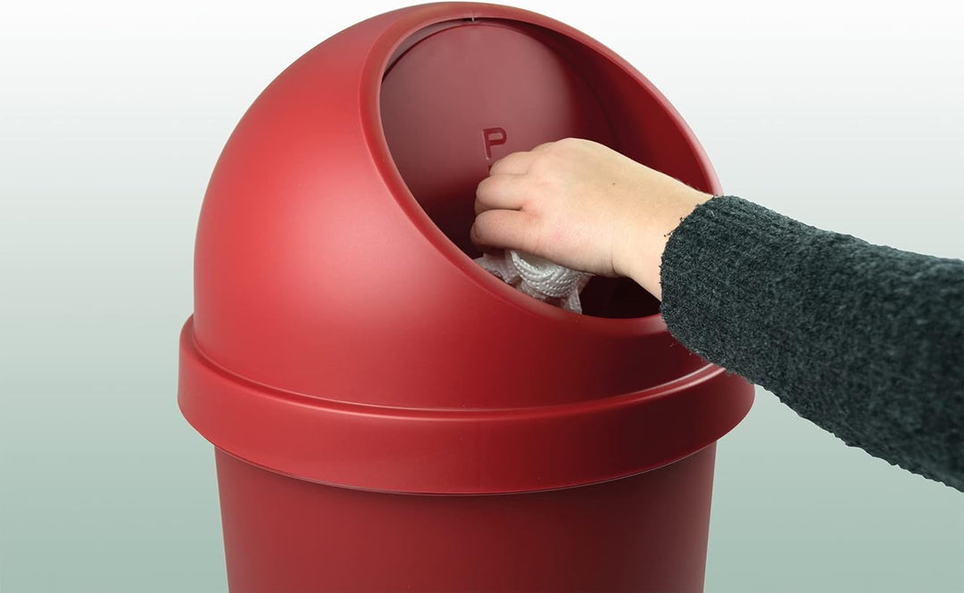 helit H2401282 - Push-Abfallbehälter „the flip“ 25L, lichtgrau | Mülleimer mit Push-Deckel für hygie