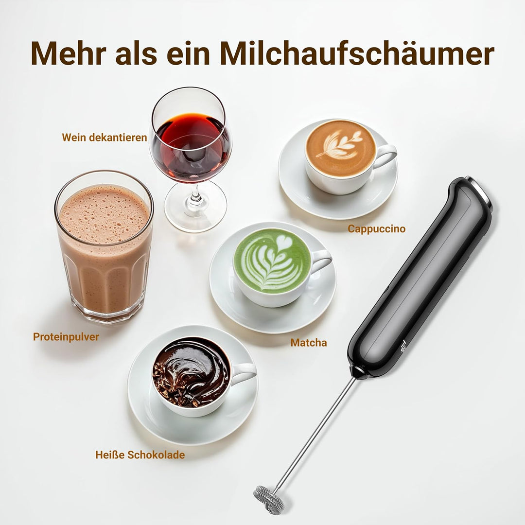 Typhur InstaWhisk Milchaufschäumer elektrisch, Milchschäumer Stab mit variabler Geschwindigkeit, USB