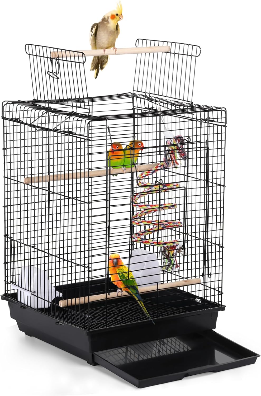 Yaheetech Vogelkäfig mit Vogelspielzeuge Wellensittichkäfig Nymphensittiche Fink Papageienkäfig mit