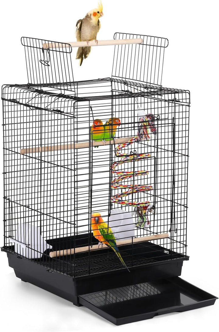 Yaheetech Vogelkäfig mit Vogelspielzeuge Wellensittichkäfig Nymphensittiche Fink Papageienkäfig mit