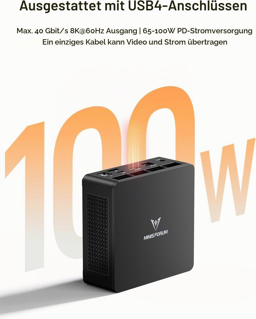 MINIS FORUM UM690L Slim Mini PC, AMD Ryzen 9 6900HX 8-Core-Prozessor bis zu 4,9 GHz mit AMD Radeon 6