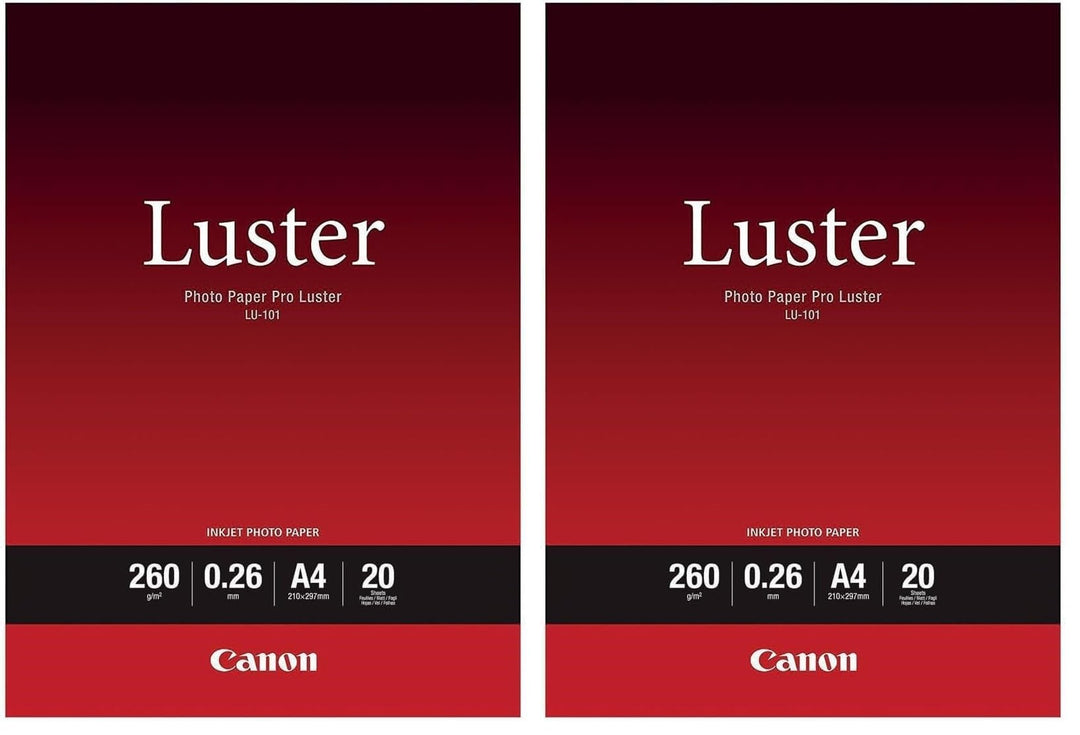 Canon Fotopapier Luster glänzend weiss - (DIN A4 20 Blatt) für Tintenstrahldrucker - PIXMA Drucker 2