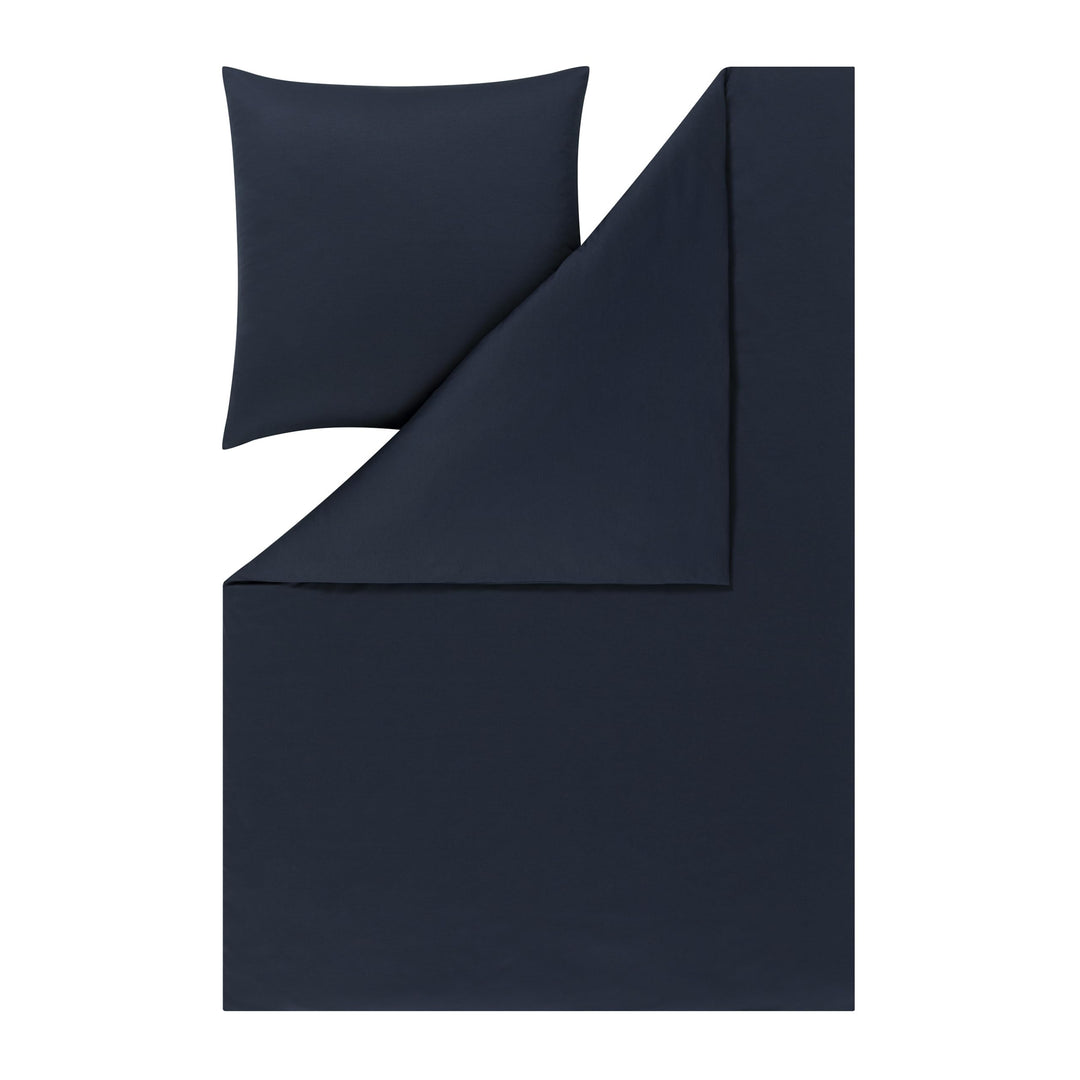 ESTELLA Takoma Bettwäsche-Set, Mako-Interlock-Jersey, Indigo (1 x 80x80 + 1 x 135x200 cm), 1 x 80x80