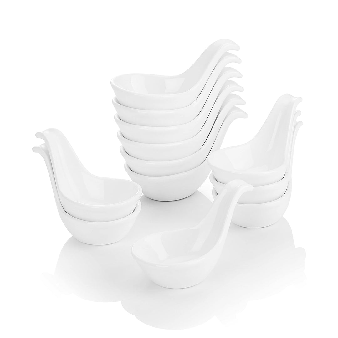 MALACASA, Serie Ramekin.Dish, 6-tlg. Set MINI Porzellan Dessert Schälchen für Nuss, Snack, Vorspeise