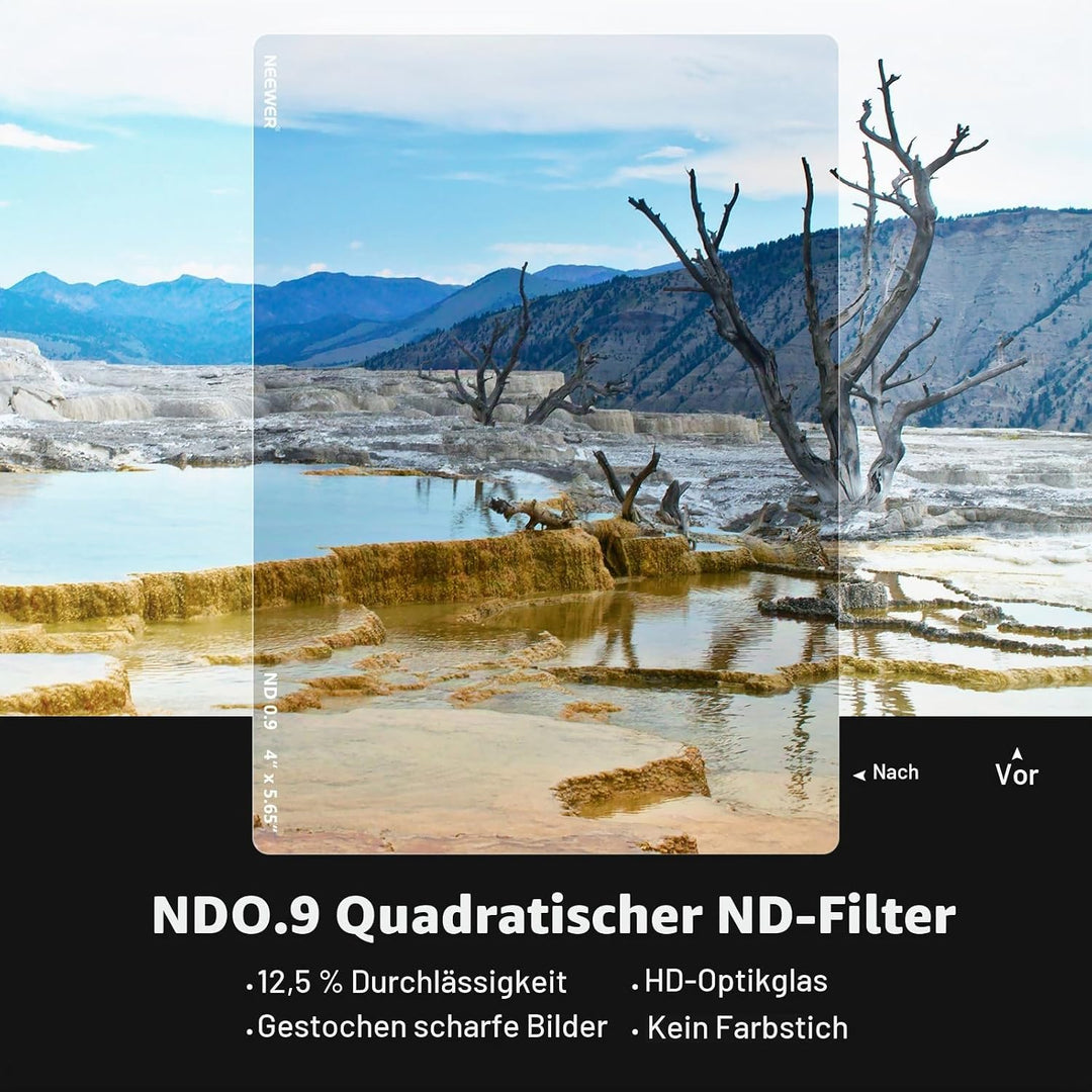 NEEWER ND0.9 (3 Stopps) quadratischer ND Filter, 4 x 5,65Zoll, doppelseitiger 30 Multi Nano beschich