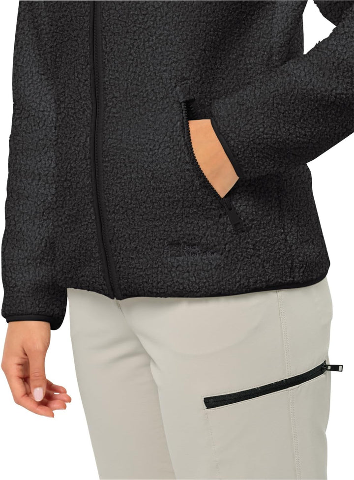 Jack Wolfskin Damen High Curl Jacket W Fleece-Jacke, Schwarz