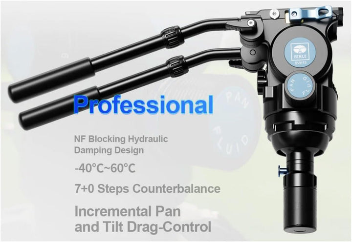 SIRUI SVS75 Rapid System Videostativ, Carbonfaser Stativ mit SVH15 Fluidkopf, EIN-Schritt-Höhenverst