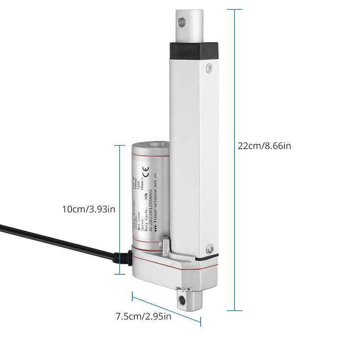 Linear Actuator DC 12V 750N 100mm + Drahtlose Fernbedienung Kit, Linearantrieb Motor Linearmotor Ver