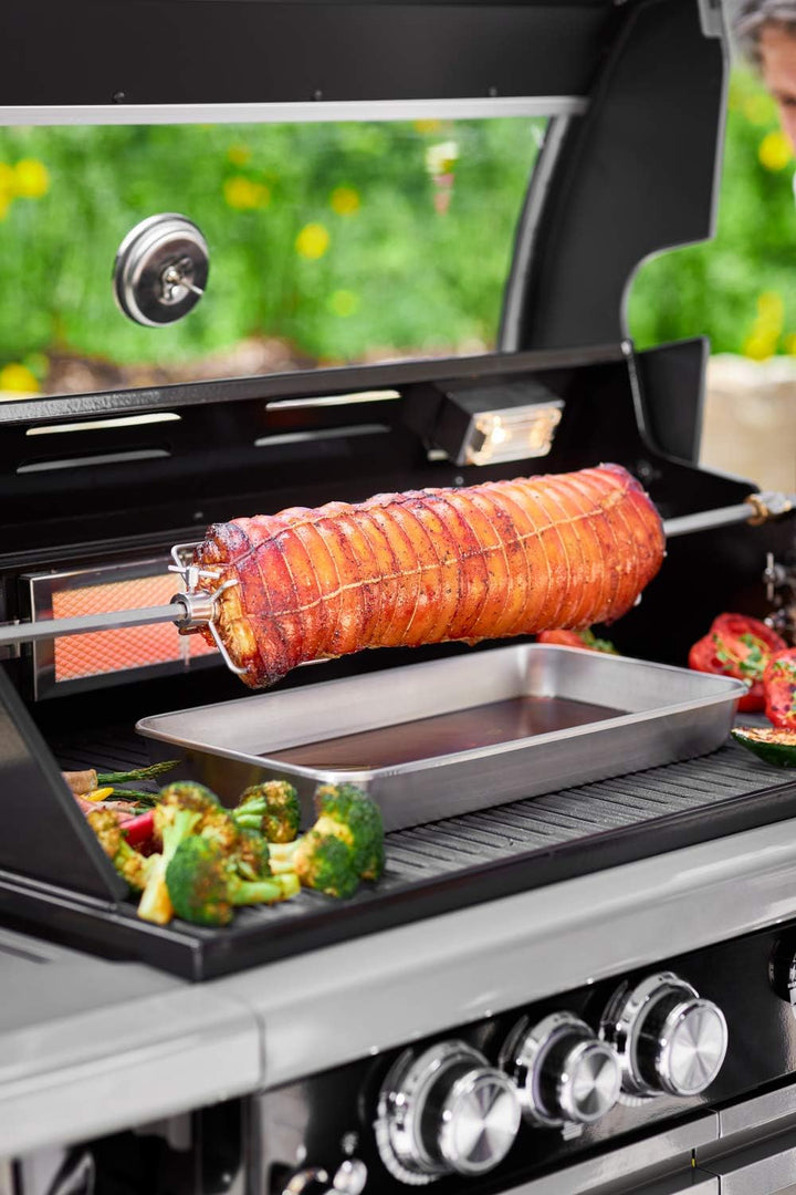 RÖSLE Premium-Drehspiess, Hochwertiger Grillspiess BBQ-Stationen für VIDERO G4/G6 und Magnum G4 & Ab