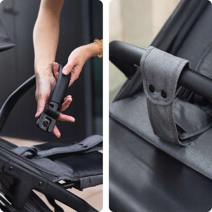 Fjällräv Buggy Kinderwagen bis 22 kg, Leicht, Einhand-Faltbar, 4-fach Verdeck mit Fenster, 360° Gel-