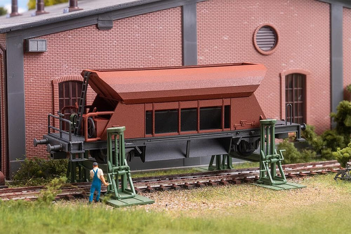 Faller 120323-2 Spindelhebeböcke mit aufgebocktem Waggon - Spurweite H0