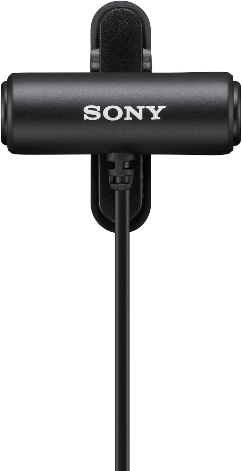 Sony ECM-LV1 Ansteckmikrofon mit Stereo-Tonaufzeichnung, Schwarz Stereo-Lavalier-Mikrofon Single, St