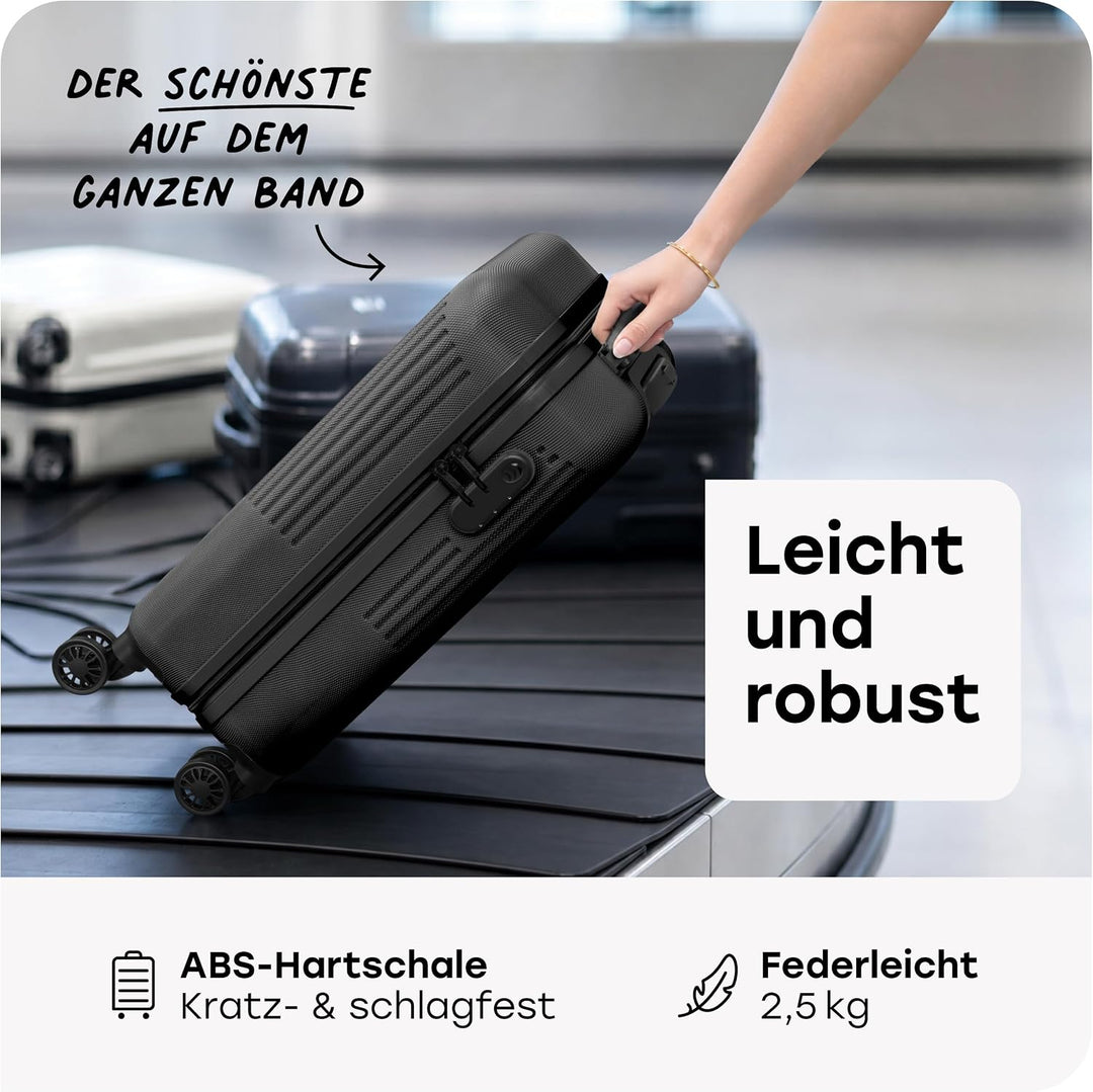 travelite 4-Rad Handgepäck Koffer klein 37 Liter, Gepäck Serie BALI: ABS Hartschalen Trolley erfüllt
