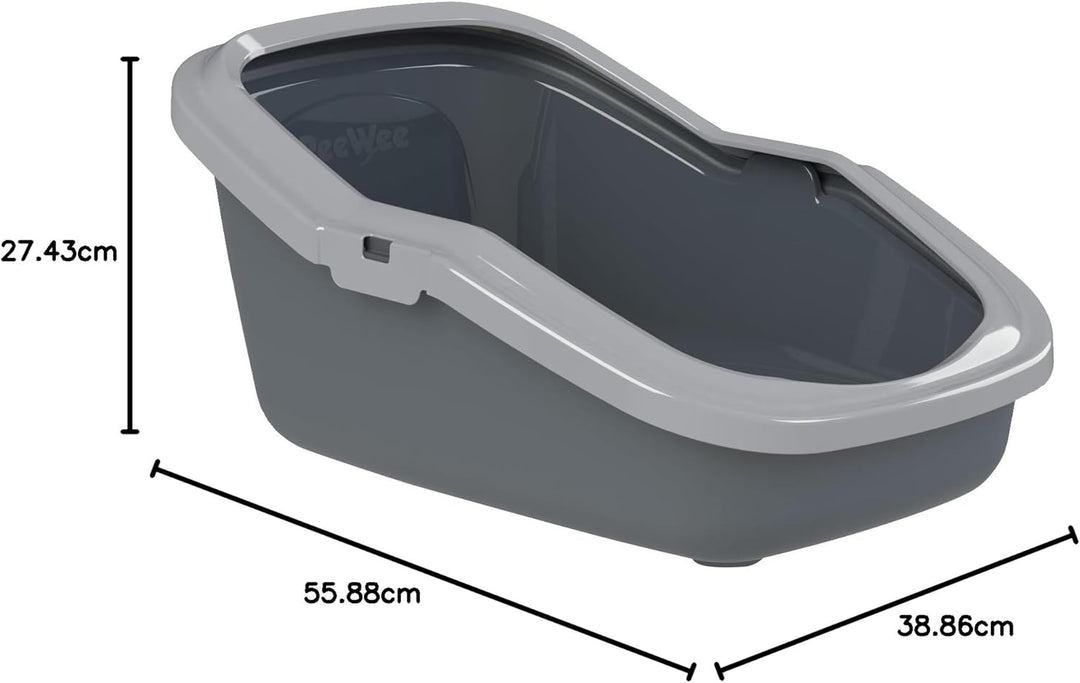 Katzentoilette PeeWee EcoMinor Katzenklo offen Schale Katzen WC inkl. 3kg Streu Holzpellets Pellets,