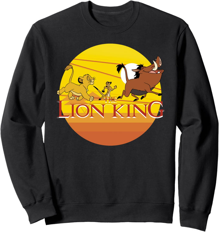 Disney The Lion King Group Shot Sunset Title Logo Sweatshirt