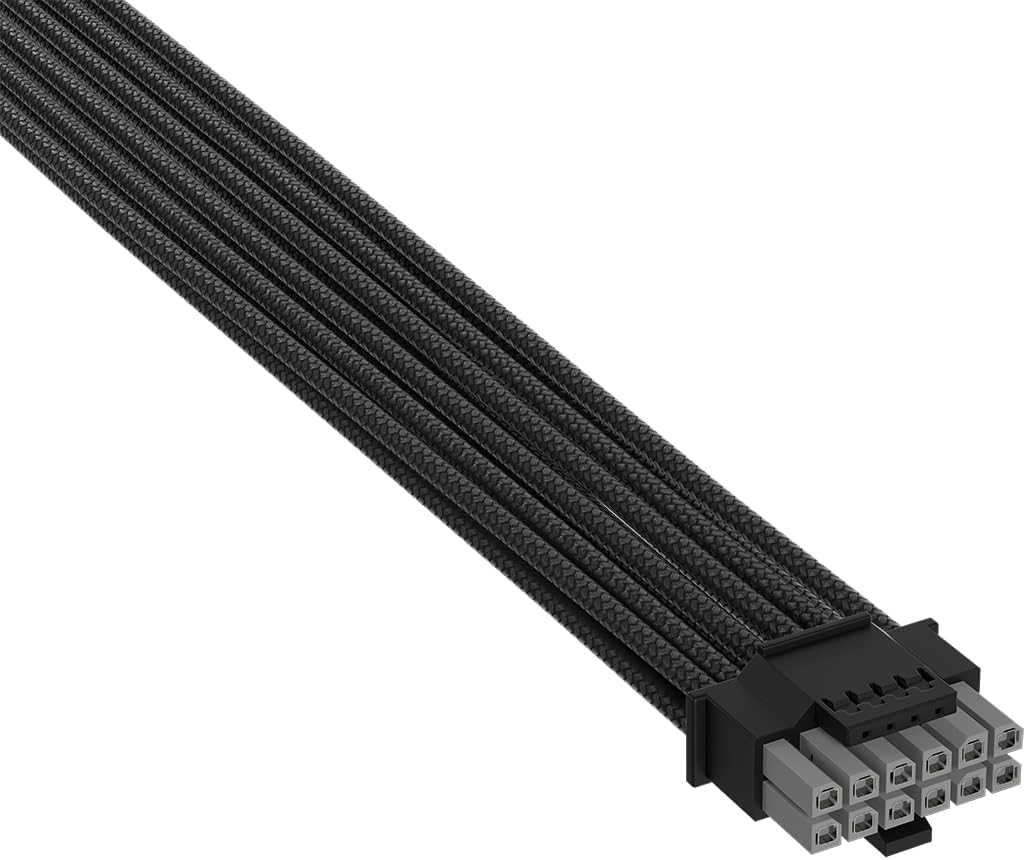 Corsair Elite Premium Typ 4 Einzeln Ummantelte 2x 8-Pin zu PCIe 12V-2x6 600W PSU-Kabel – Dreilagiges