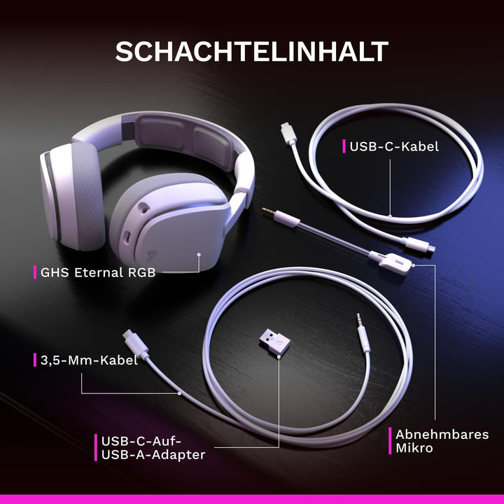 GLORIOUS GHS Eternal RGB – Stereo-RGB-Gaming-Headset für PC, PS5, PS4, Switch – speziell abgestimmte