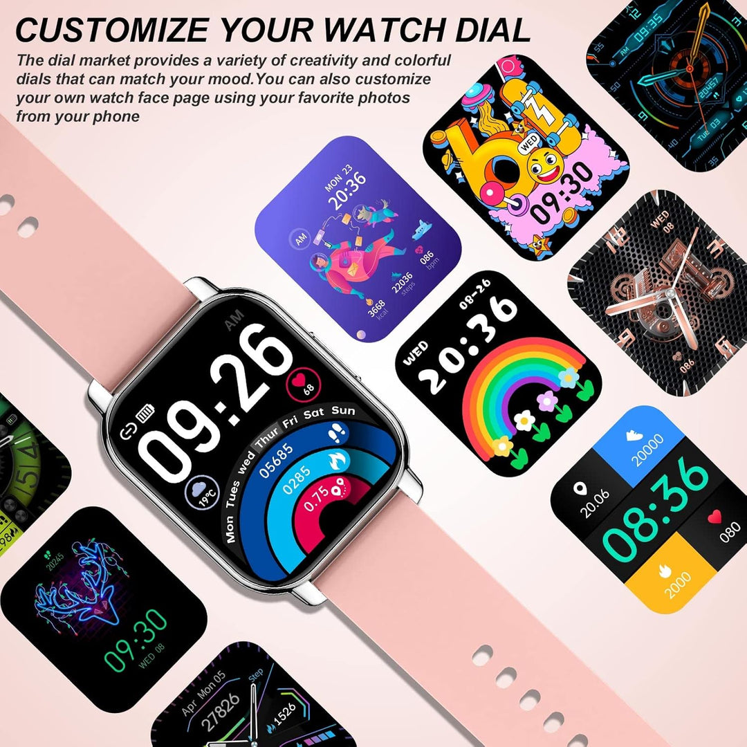 SUPBRO Smartwatch 1.85" Armbanduhr mit personalisiertem Bildschirm Bluetooth Anruf Musiksteuerung, H
